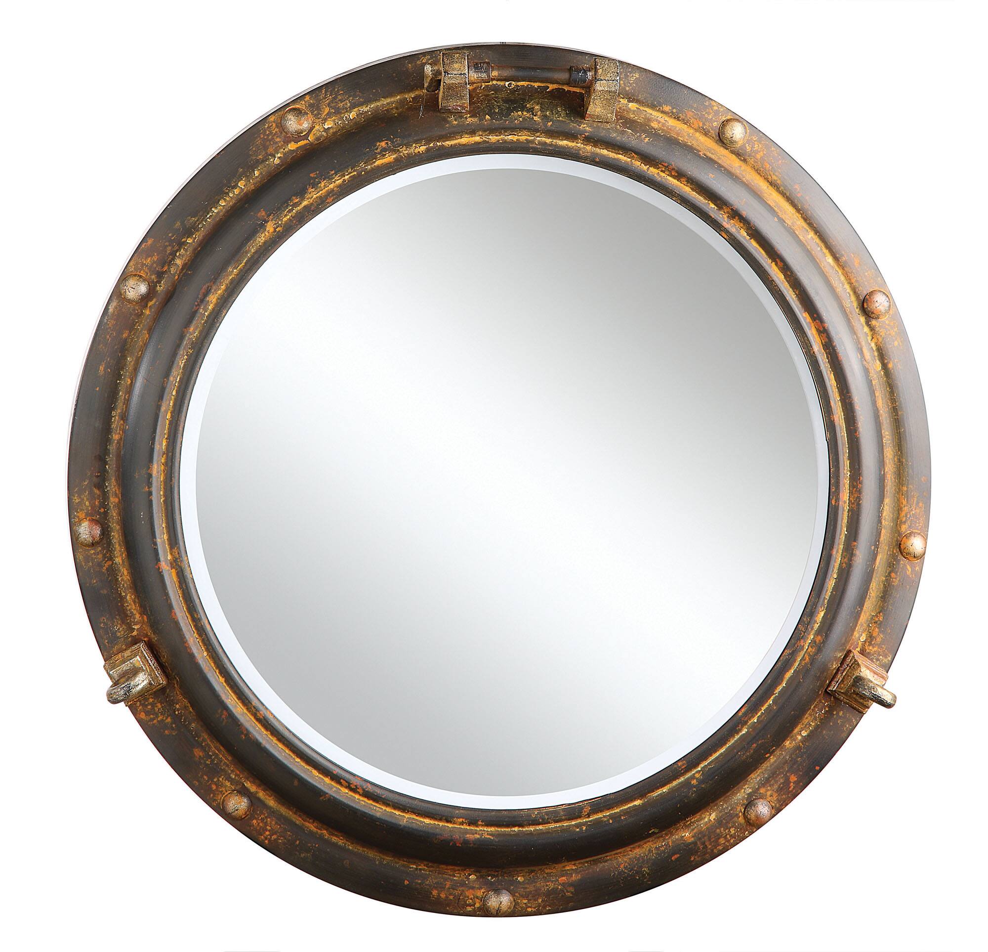 Hello Honey® 22" Round Porthole Framed Wall Mirror